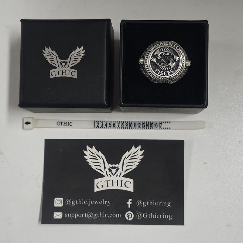 12 Sternbilder Sternzeichen Sterling Silber Totenkopf Ring