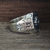 12 Constellations Zodiac Sterling Silver Octagonal Ring