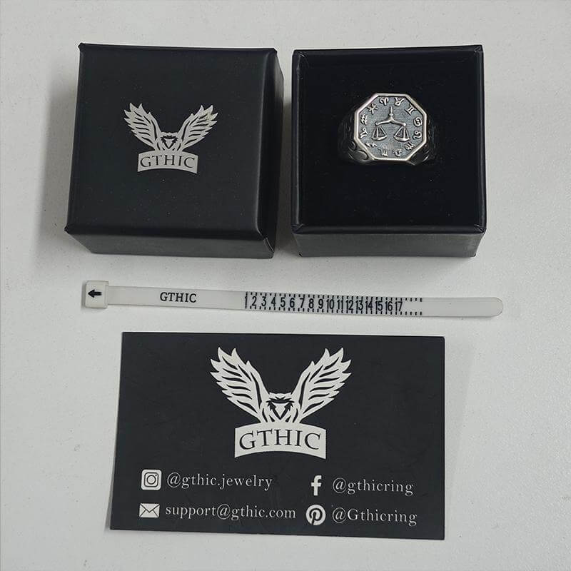 Bague tête de mort en argent sterling signe du zodiaque 12 constellations