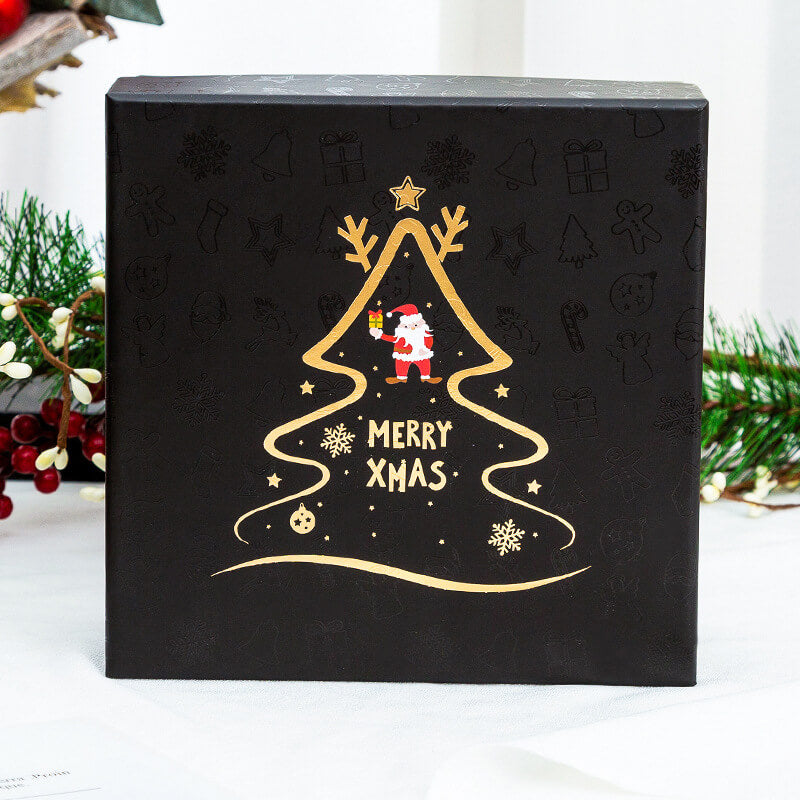 17 cm* 17 cm* 8 cm Black Christmas Tree Gift Box