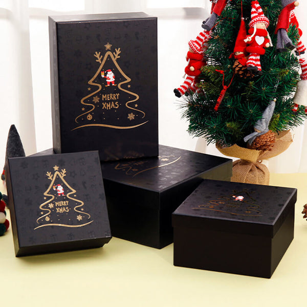 17 cm* 17 cm* 8 cm Black Christmas Tree Gift Box