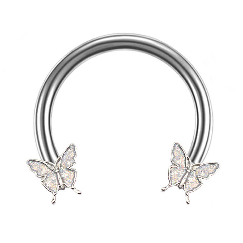 16G Butterfly Multi-Purpose Stainless Steel Septum Piercing Ring | Gthic.com