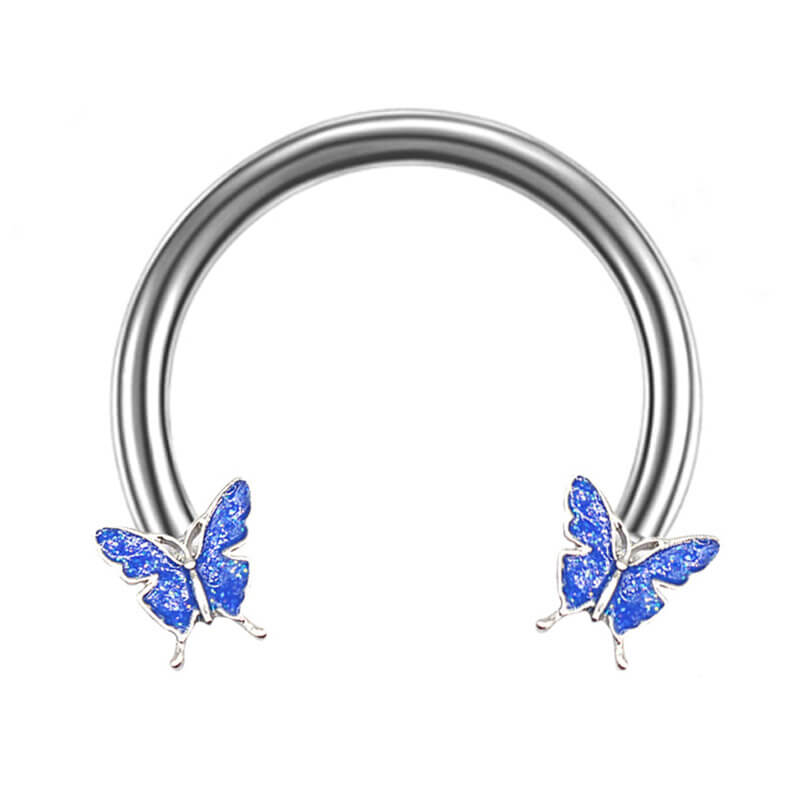 16G Butterfly Multi-Purpose Stainless Steel Septum Piercing Ring | Gthic.com