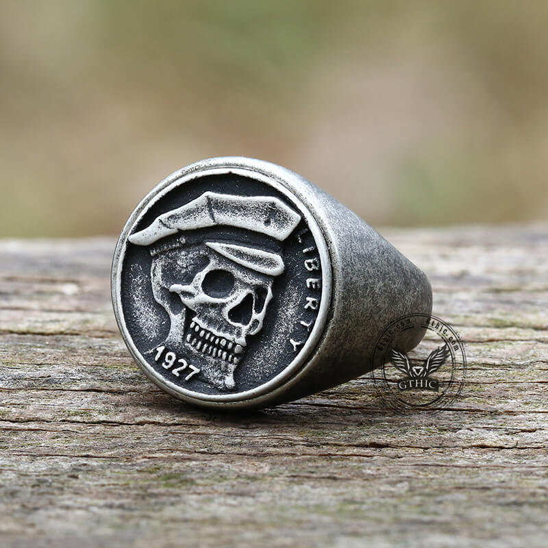 Men's Vintage Gothic Ace of Spades Skull Biker Ring Stainless Steel Band #8-13 Men's Vintage Gothic Ace of Spades Skull Biker Ring Stainless Steel Band #8-13