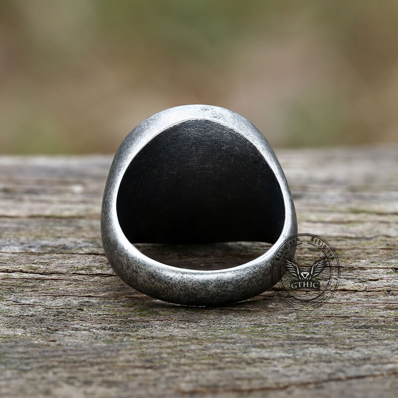 1927 Totenkopf-Bikerring aus Edelstahl