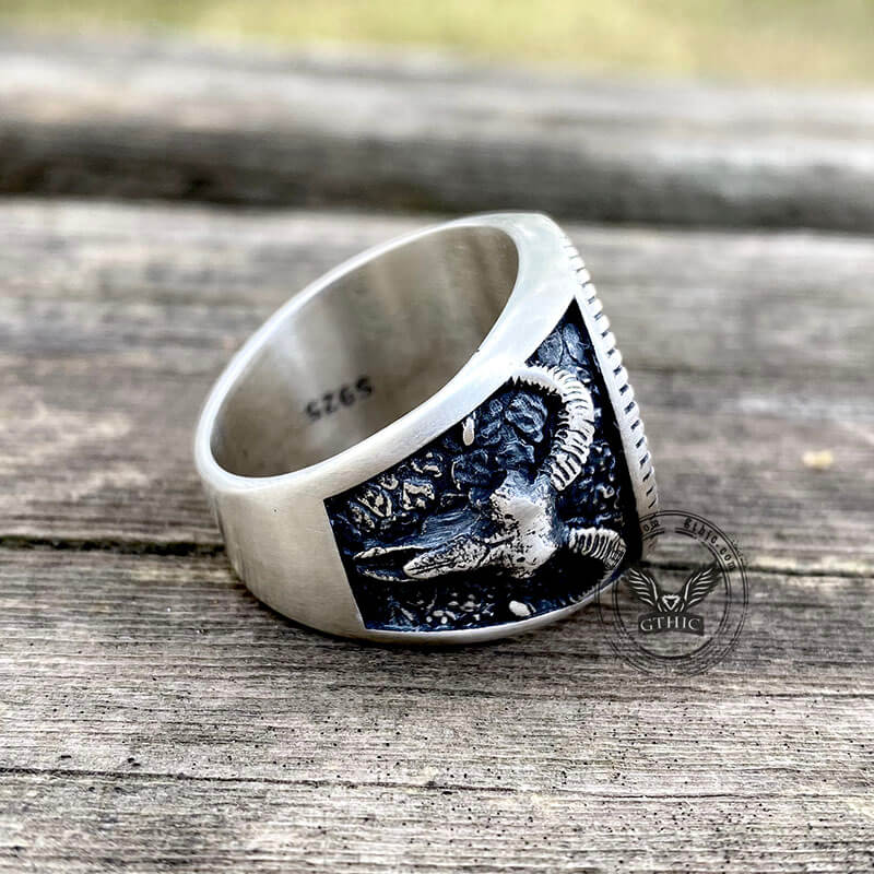 1937 Hobo Nickel Coin Anello teschio in argento sterling