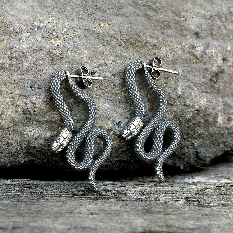 Orecchino Serpente A Lobo In Agento Brunito | Orecchini Snake Orecchino Serpente A Lobo In Agento Brunito | Orecchini Snake