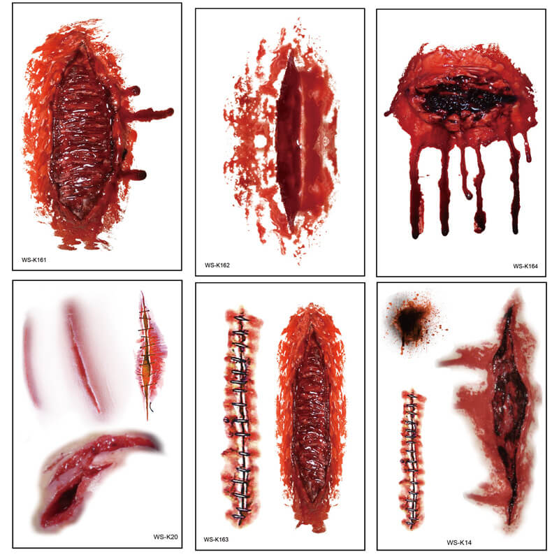24 Pcs Wound Halloween Temporary Tattoo Stickers | Gthic.com