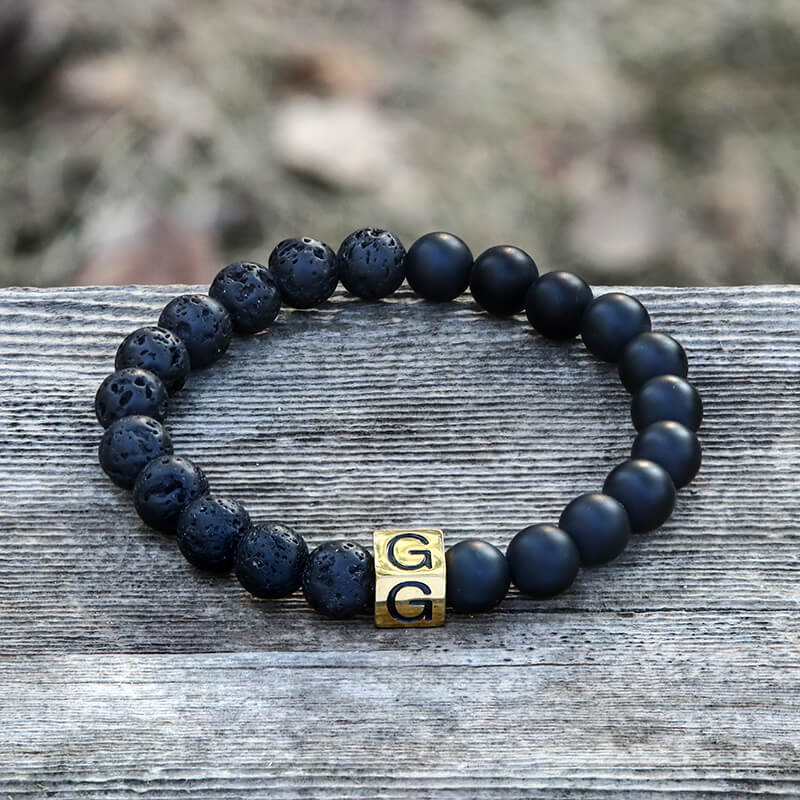 26 English Alphabet Stainless Steel Beads Bracelet