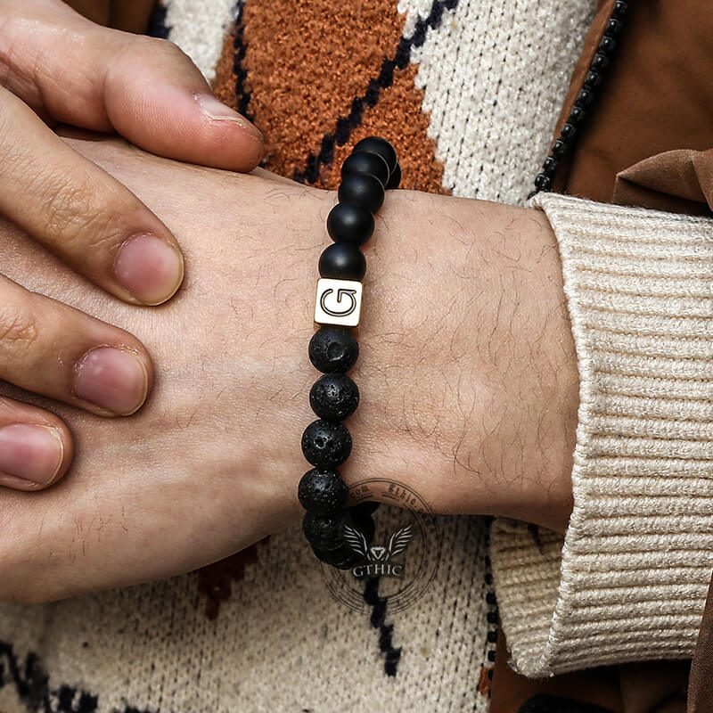 26 English Alphabet Stainless Steel Beads Bracelet