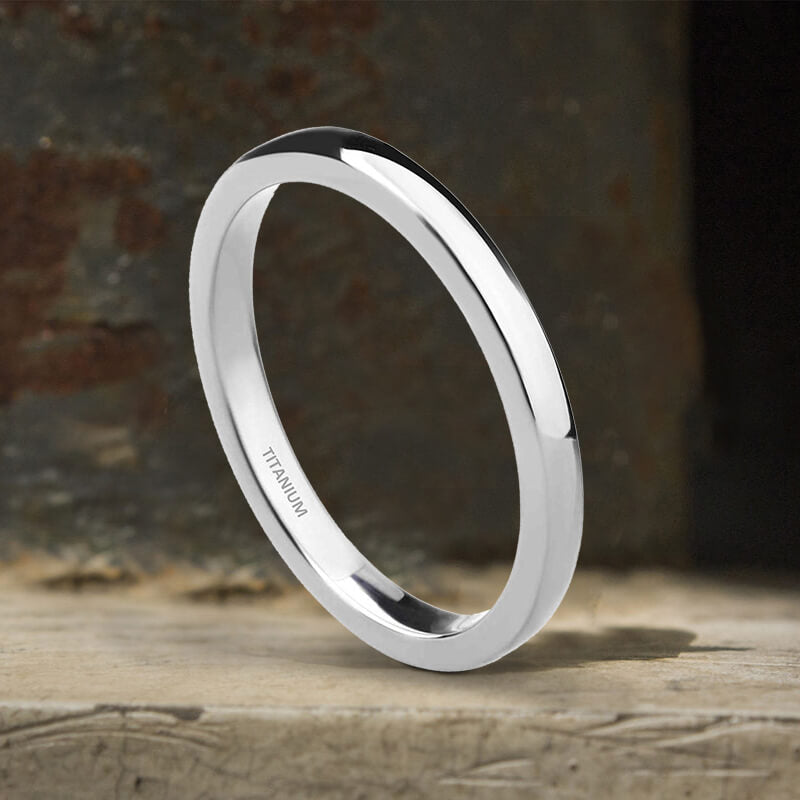 2mm Minimalism Titanium Band Ring | Gthic.com