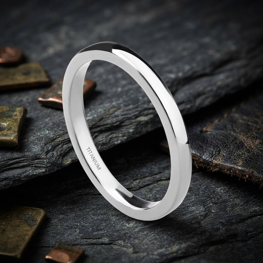 2mm Minimalism Titanium Band Ring