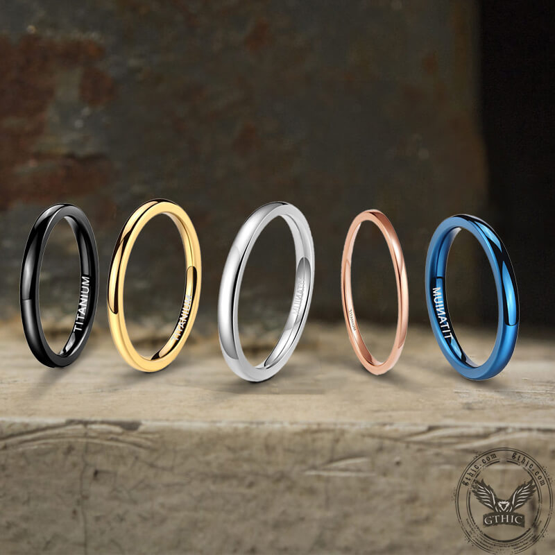 2mm Minimalism Titanium Band Ring | Gthic.com