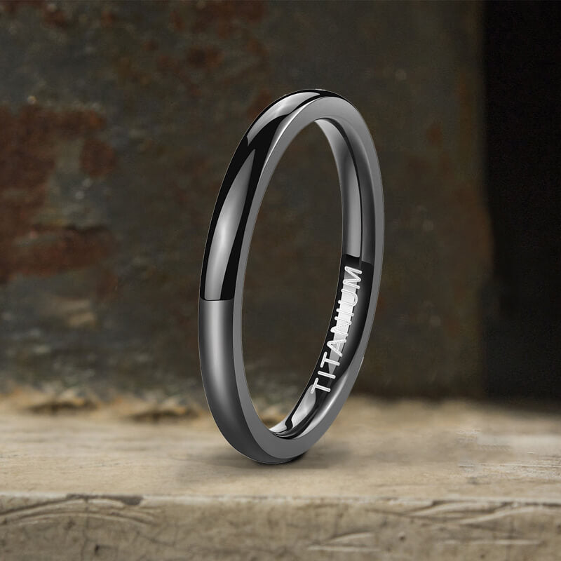 2mm Minimalism Titanium Band Ring | Gthic.com