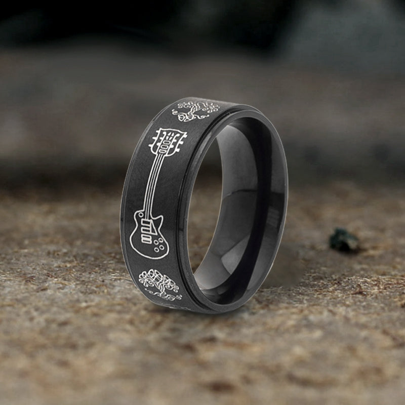 Viking Tree of Life Guitar Stainless Steel Spinner Ring