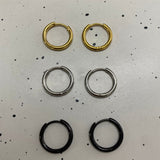 3 Pairs Minimalist Stainless Steel Hoop Earrings 01 | Gthic.com