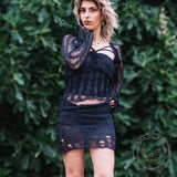 3 Pcs Crochet Knit Sequin Dress Set