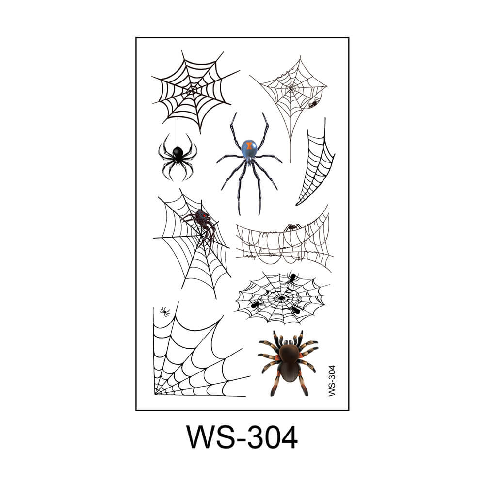 3D Scary Spider Halloween Temporary Tattoo Stickers