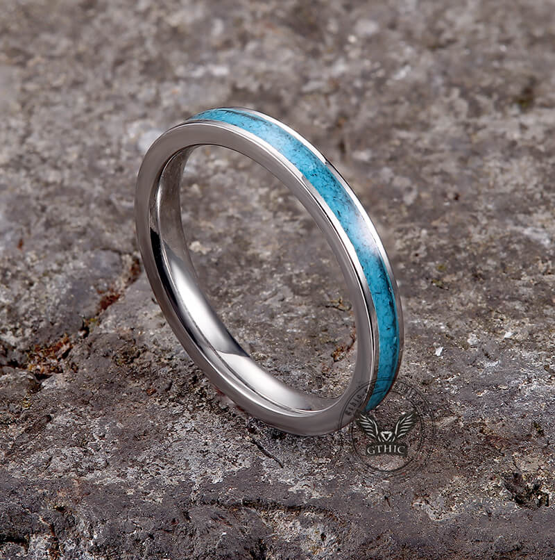 3mm turquoise Band Titanium Ring | Gthic.com