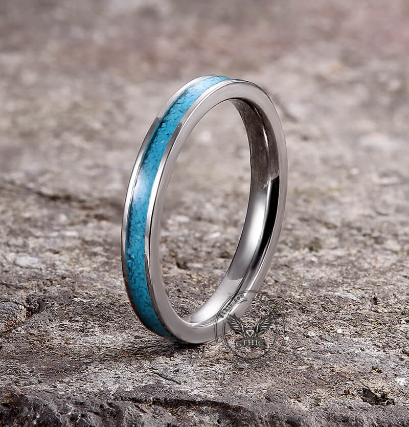 3mm Turquoise Band Titanium Ring