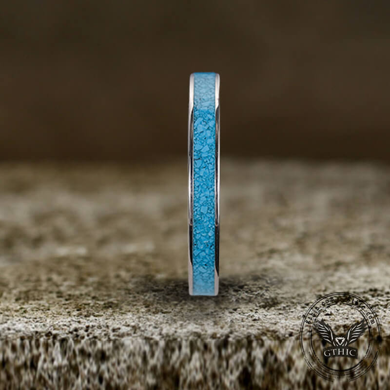 3mm turquoise Band Titanium Ring | Gthic.com