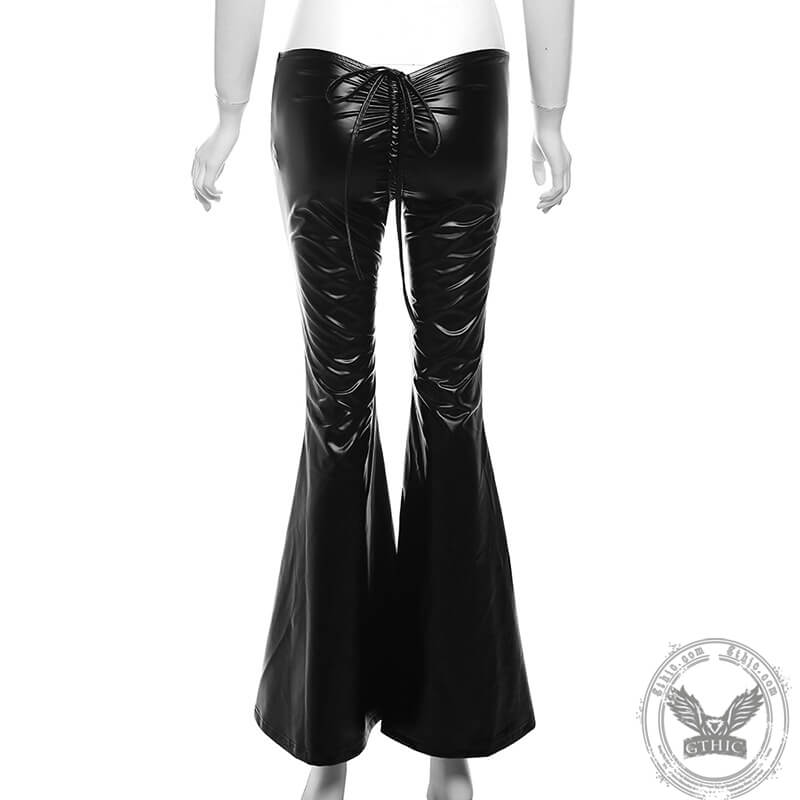Low Rise V-Cut Polyester Bell Pants