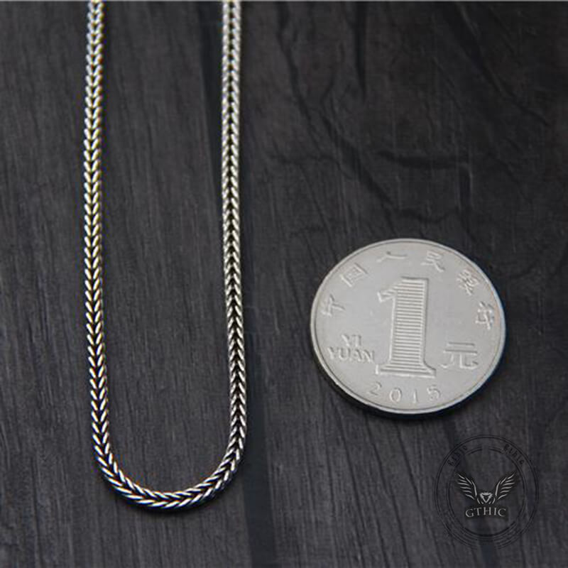 45-75cm Simple Sterling Silver Foxtail Chain Necklace