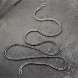 45-75cm Simple Sterling Silver Foxtail Chain Necklace