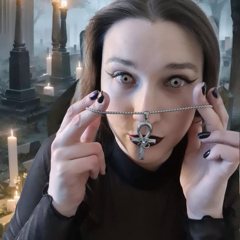 Eye of Ra Ankh Cross Stainless Steel Pendant