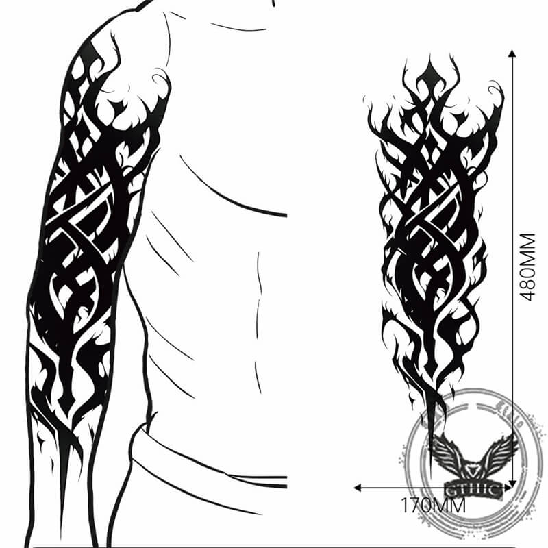 4 Pcs Complex Pattern Full Arm Temporary Tattoo Stickers