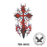 4 Pcs Dragon Wings Cross Temporary Tattoo Stickers
