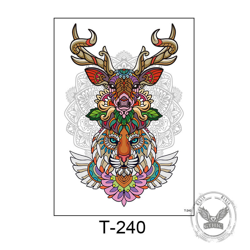 4 Pcs Ferocious Tiger Temporary Tattoo Stickers | Gthic.com