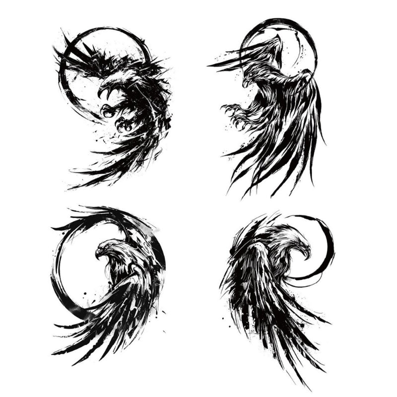 4 Pcs Flying Eagle Temporary Tattoo Stickers 01 | Gthic.com