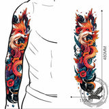 4 Pcs Fox Pattern Full Arm Temporary Tattoo Stickers 02 | Gthic.com