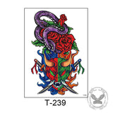 4 Pcs Gothic Japanese Samurai Temporary Tattoo Stickers | Gthic.com