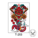 4 Pcs Gothic Japanese Samurai Temporary Tattoo Stickers | Gthic.com