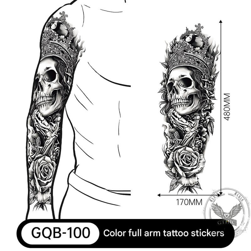 4 Pcs Gothic Multi-style Skull Temporary Tattoo Stickers