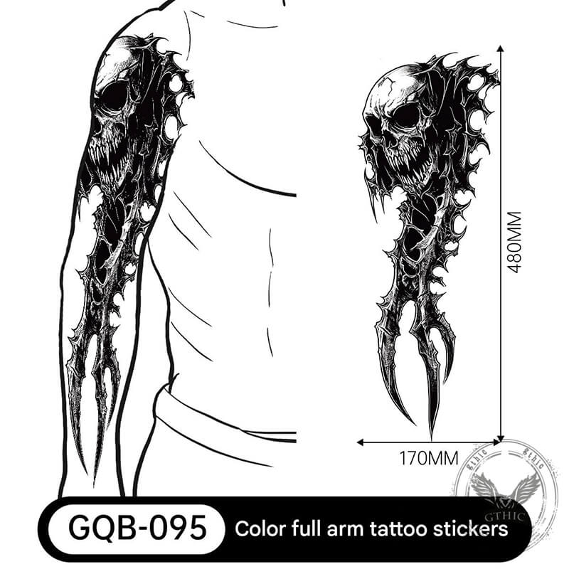 4 Pcs Gothic Multi-style Skull Temporary Tattoo Stickers