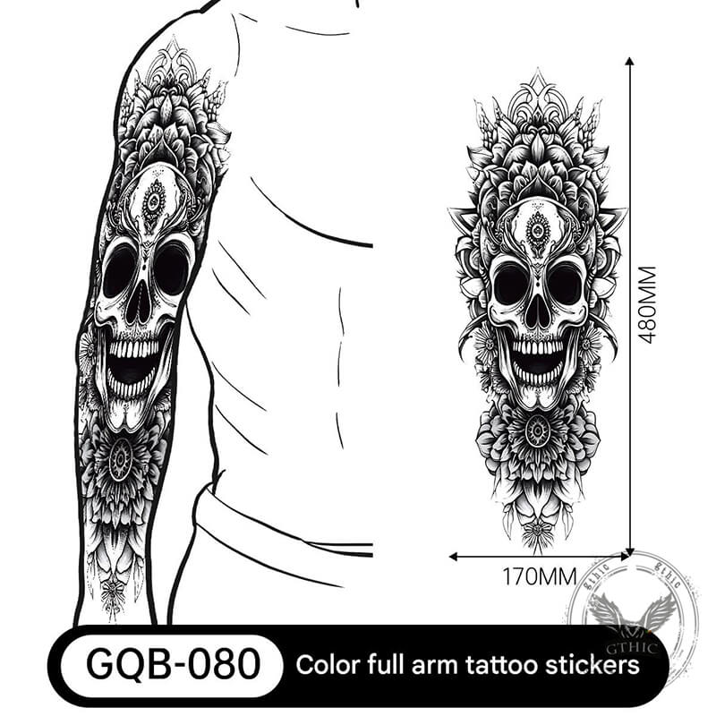 4 Pcs Gothic Multi-style Skull Temporary Tattoo Stickers