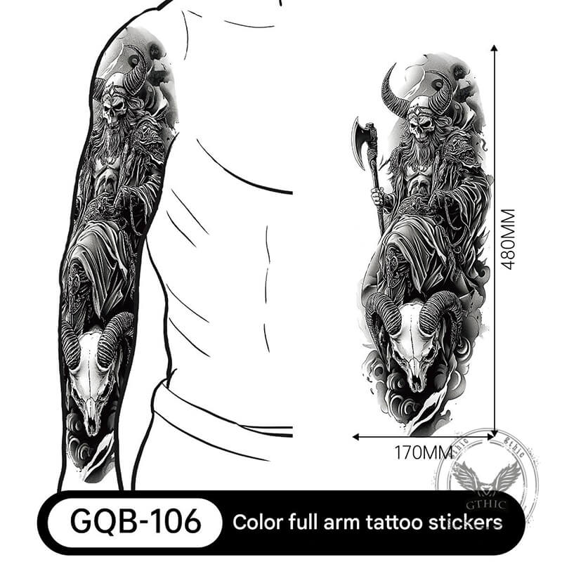 4 Pcs Gothic Multi-style Skull Temporary Tattoo Stickers