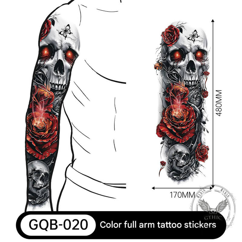 4 Pcs Gothic Multi-style Skull Temporary Tattoo Stickers