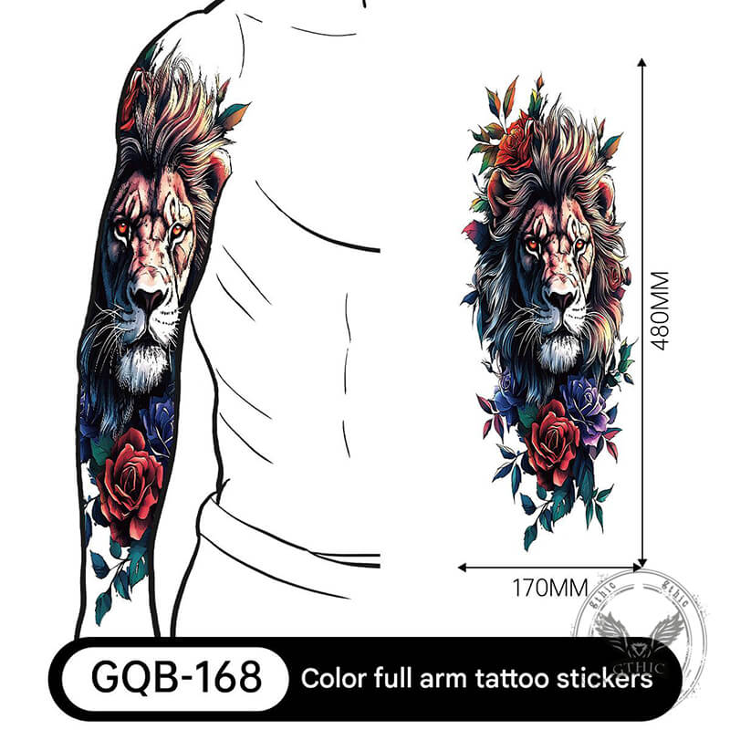 4 Pcs Mighty Roaring Lion Temporary Tattoo Stickers