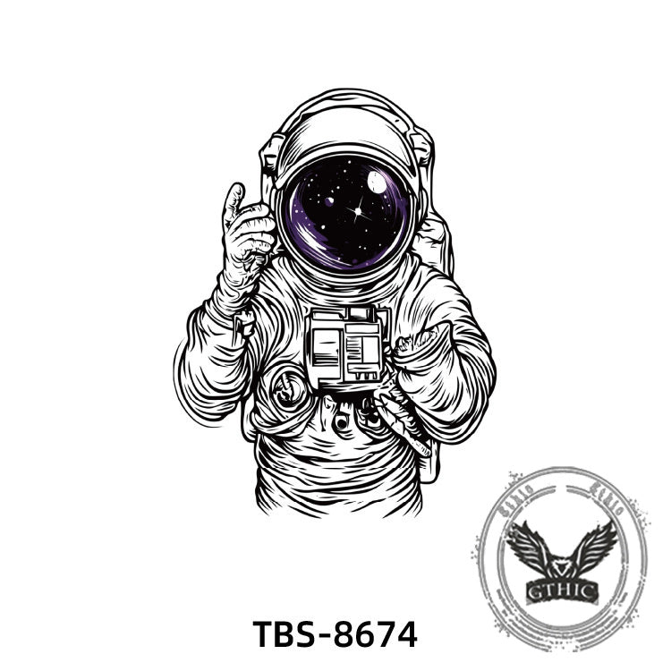 4 Pcs Wandering Astronaut Temporary Tattoo Stickers 02 | Gthic.com