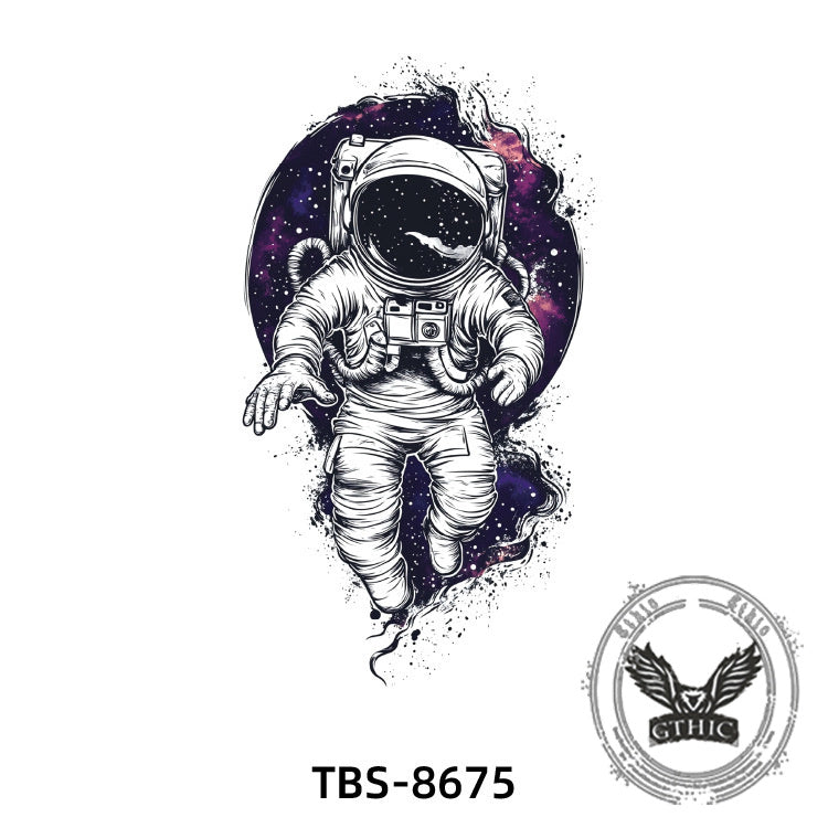 4 Pcs Wandering Astronaut Temporary Tattoo Stickers 03 | Gthic.com