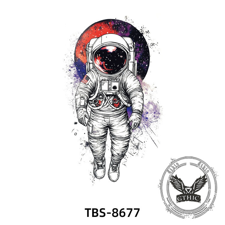 4 Pcs Wandering Astronaut Temporary Tattoo Stickers