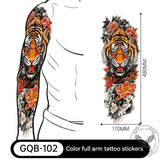4 Pcs Wild Tigers And Floral Temporary Tattoo Stickers