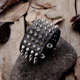 4 Rows of Rivets Leather Bracelet | Gthic.com