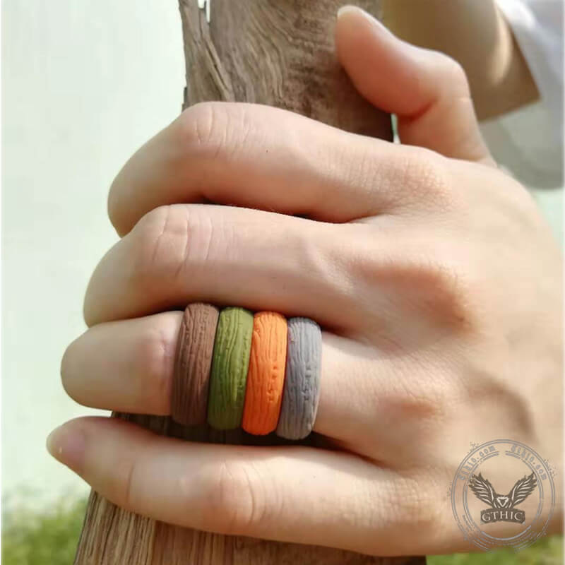 5.7 mm Width Engagement Silicone Ring Set | Gthic.com