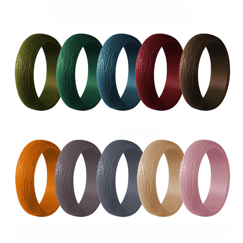 5.7 mm Width Engagement Silicone Ring Set | Gthic.com