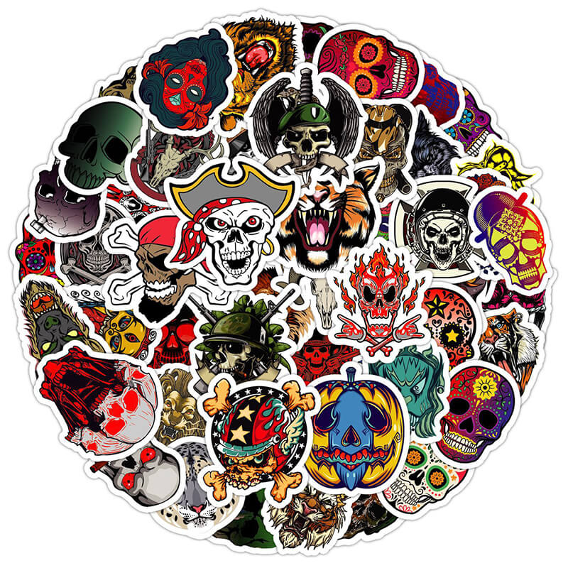 50 Pcs Skull Graffiti Stickers | Gthic.com